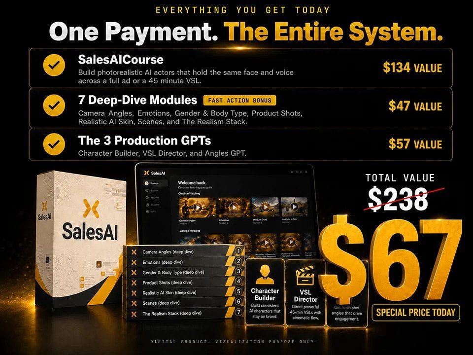 Sales AI Course pricing — only $67, regular price $137